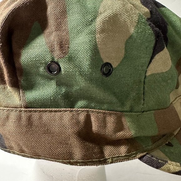 VTG 1988 US Marine Corps BDU Woodland Print 8 Point Utility Cap Size Large - Picture 9 of 10
